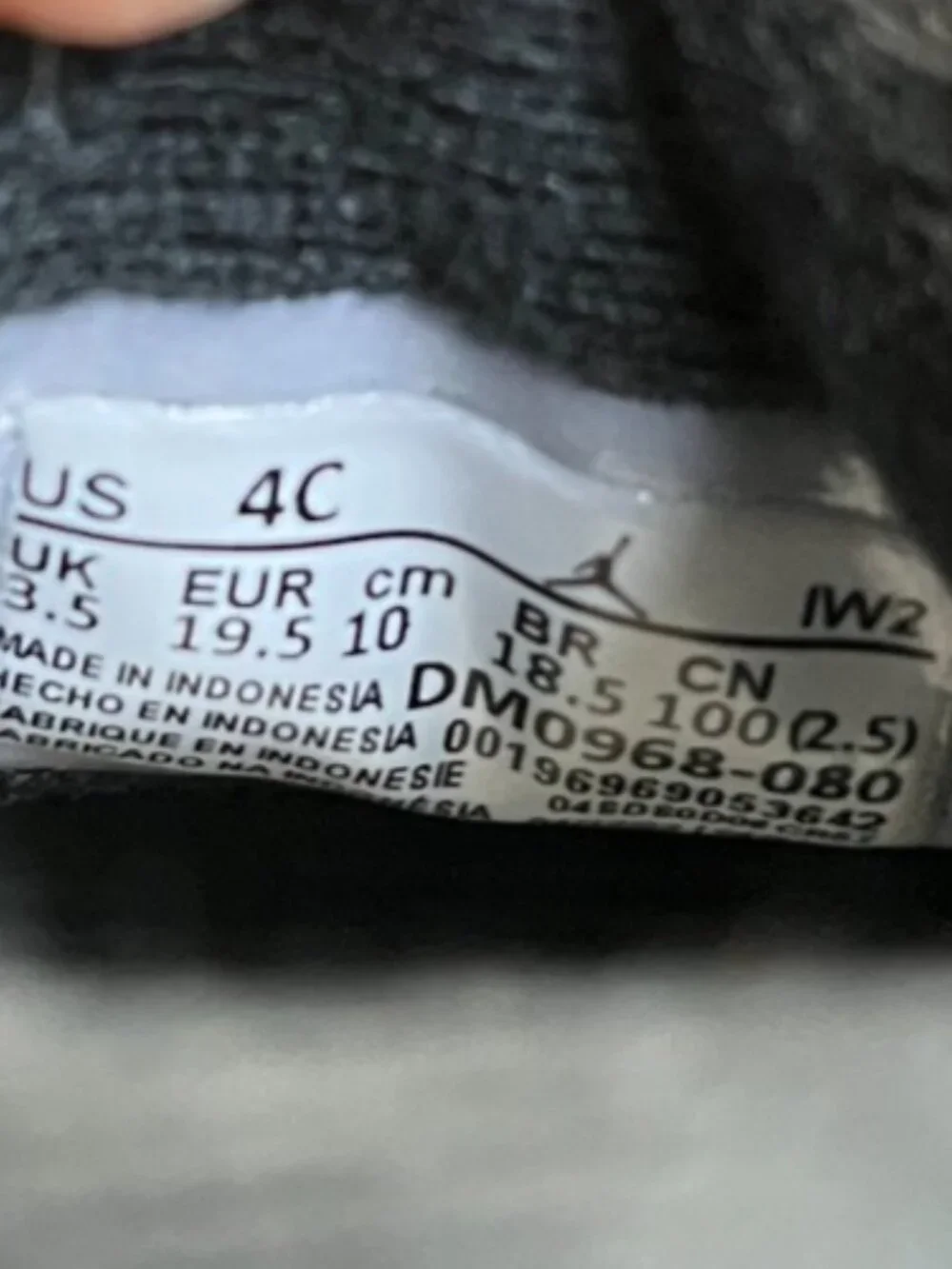Nike Air Jordan 3 Retro Toddler Size 4C Black Gray White Athletic Shoes Sneakers